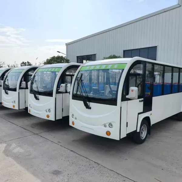 School-style Electric Shuttle Bus - One of the Electric Sightseeing Buses - 14-seater Enclosed Campus Shuttle Bus With Door Rings and Circular Seats for Sightseeing photo-2