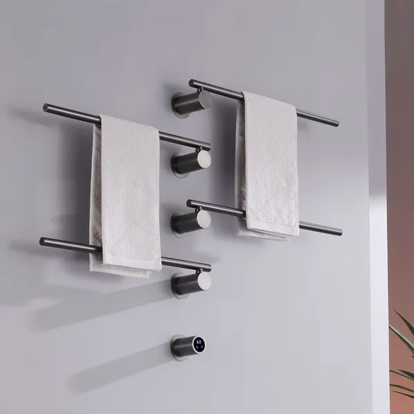Bathroom Electric Heated Towel Rack, Towel Warmer for Bathroom, Wall Mounted Stainless Steel,2 Colours photo-3