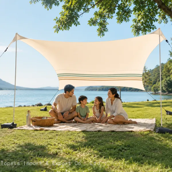 Portable Beach Tent Sun Shelter With Sand Anchor - Lightweight Beach Shade Canopy - Easy Setup for Family Outings - Patented Reinforced Corners photo-2