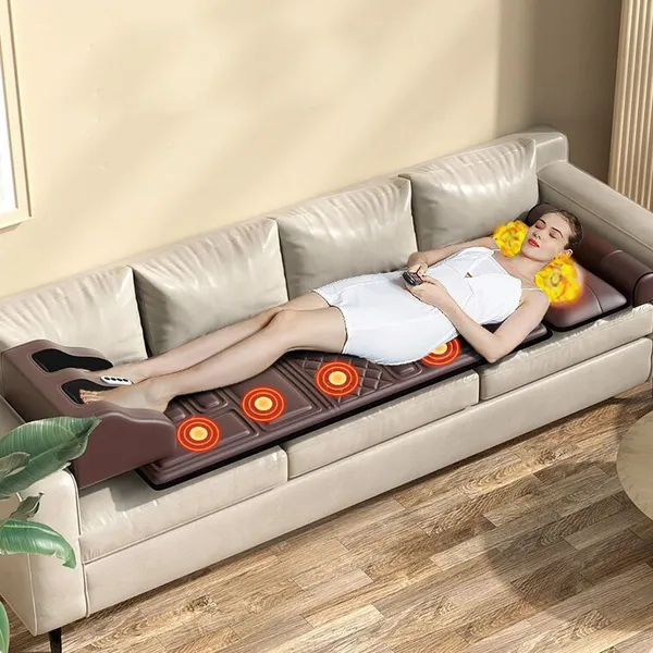 3 in 1 Full Body Electric Massage Mat With Heat Vibration Neck Back Waist Leg Foot Massager MH-A90 photo-2