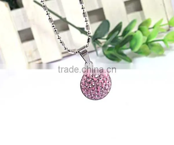 Allibaba Com Gem Crystals Pink Ball Pendant Necklace photo-2