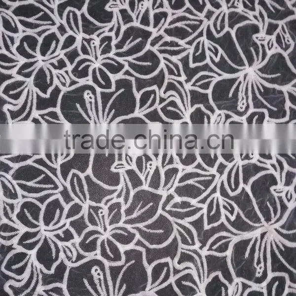 Glass Yarn Embroidery Lace Milk Silk Water Soluble Full Lace for Garment Accessory photo-4