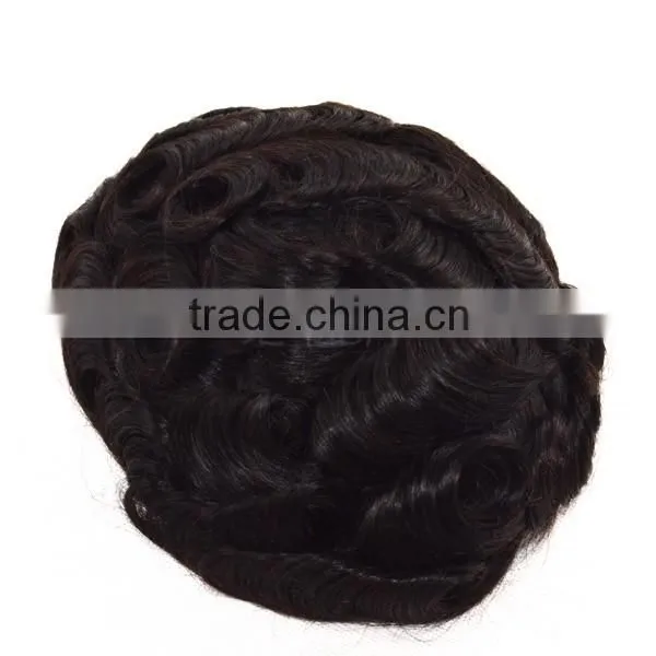 Top Quality Comfortable Real Hair Swiss Lace Cheap Toupee for Men Human Hair Toupee photo-2
