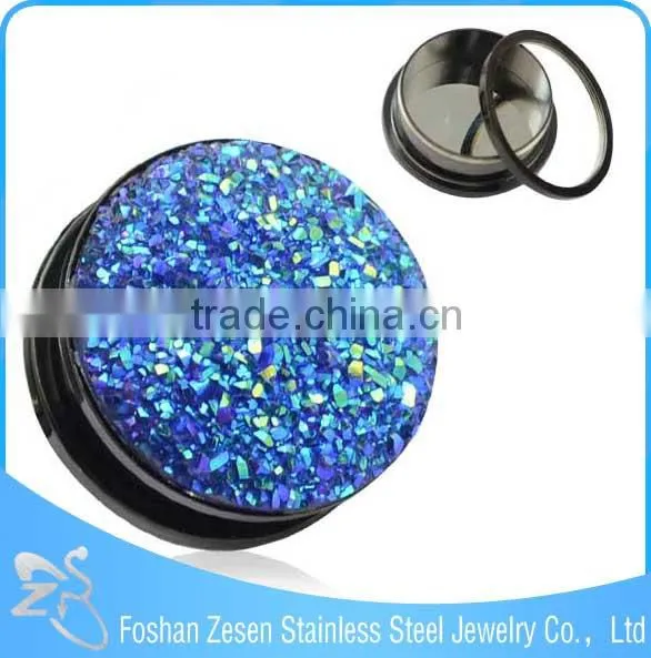 New Design Resin Top Stainless Steel Ear Expander Body Jewelry photo-6
