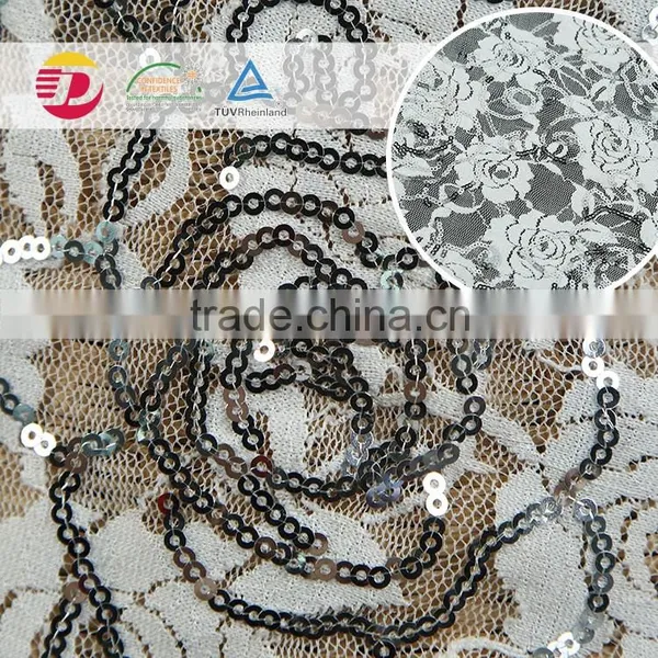 Wholesale Spandex High Quality Embroidery Sequins White Lace for Dress photo-6