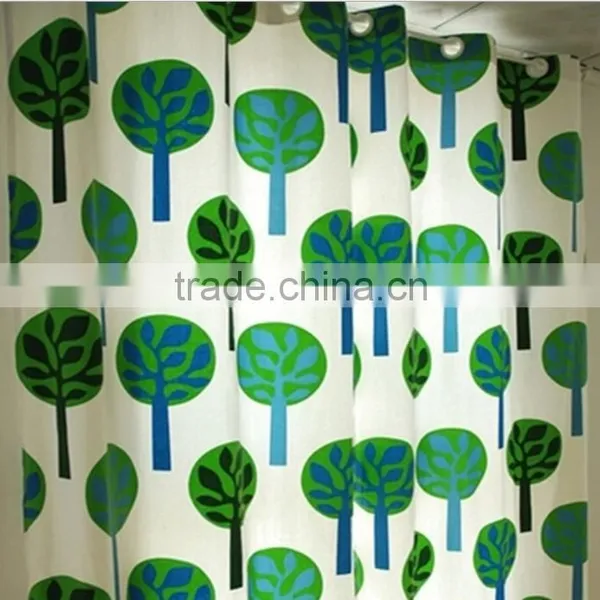 Printing Green Tree Pattern 100% Cotton Canvas Printed Fabric for Curtain photo-3