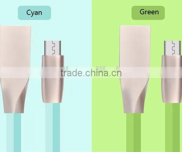 Zinc Alloy Metal Shell Flat Cable With 8 Colors Micro Usb Cable photo-4