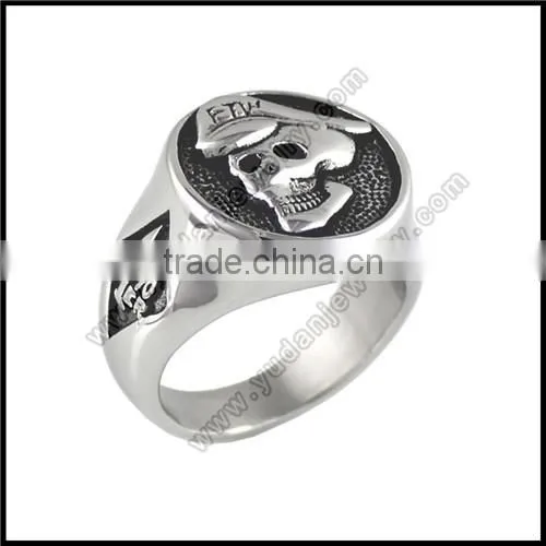 Stainless Steel Mens Skull Ring photo-5