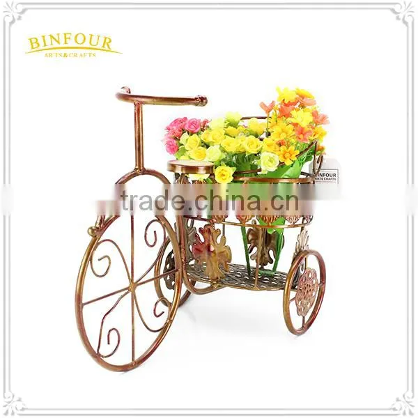Hot Sale Metal Antique Flower Pots Round Bike Planter photo-2