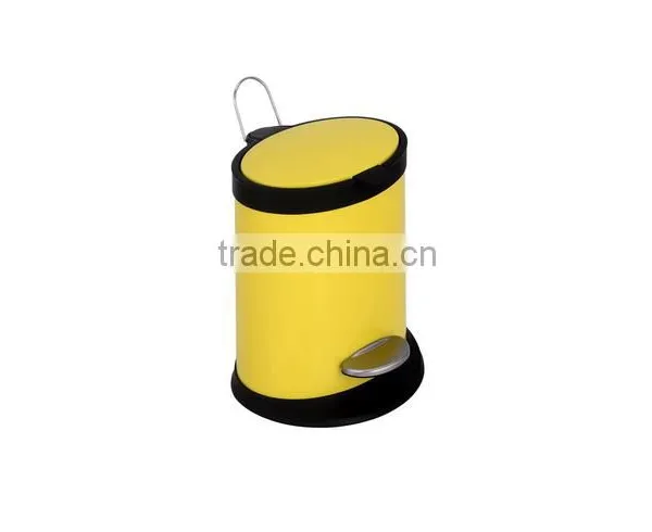 Yellow Stainless Steel Trash Can Pedal Bin photo-2