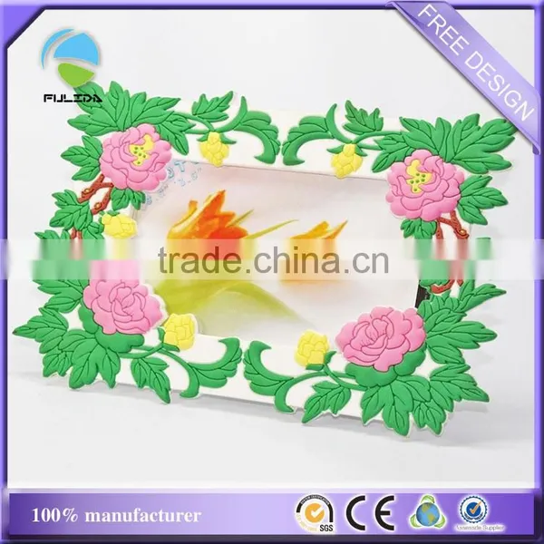 Custom Girls Flowers Decoration Rubber Desk Photo Frame photo-3