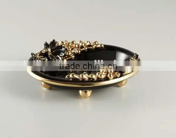Black Real Gold Grape Antique Ceramic Tissue Box Cover for Home Decoration photo-6