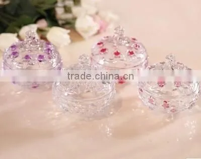 Home Decorative Crystal Glass Candy Pot photo-3