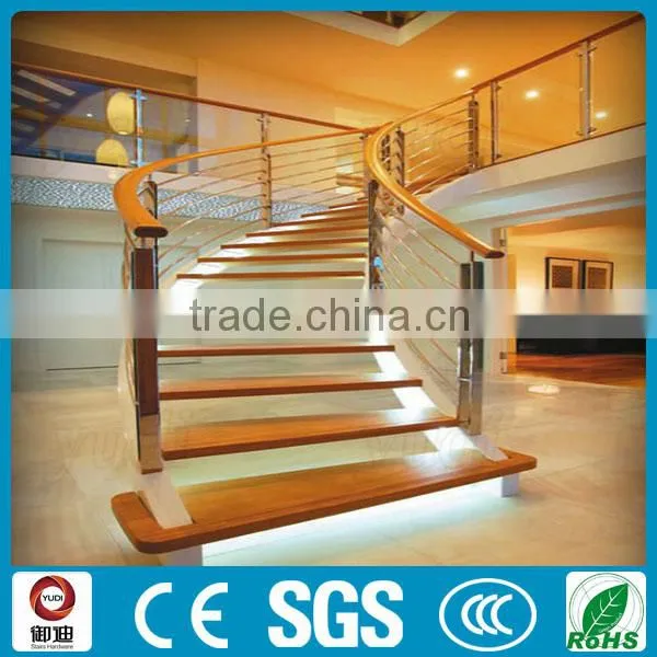 Modern Residential Steel Wood Curved Stair photo-5