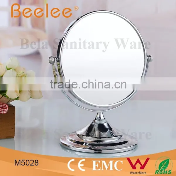 8 Inch Double Side Bathroom Mirror Round Brass Makeup Mirror photo-3