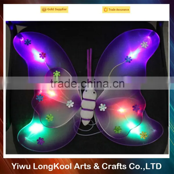 2016 China Factory Sale Kids Butterfly Wings Colorful Led Belly Dance Wings