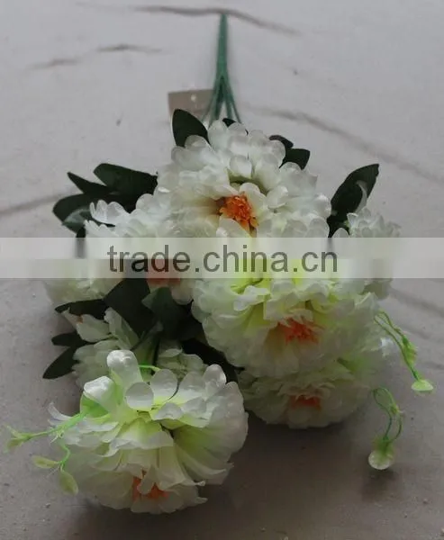 Latest Style 9 Heads Artificial Flower Plastic Flower Bouquet photo-3