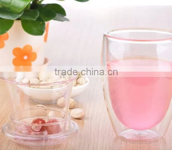 Double Wall Clear Borosilicate Glass Tea Cups by Hand