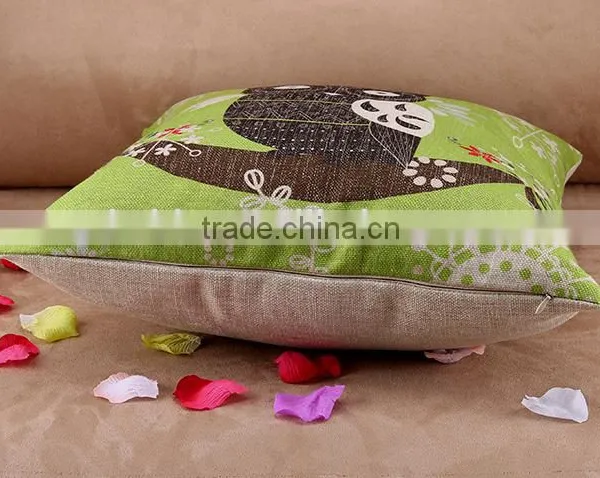 2015 Color Cartoon A Spoof Big Eye Owl Series Cotton and Linen Hold Pillow Household Decorative Cushion Cover photo-6