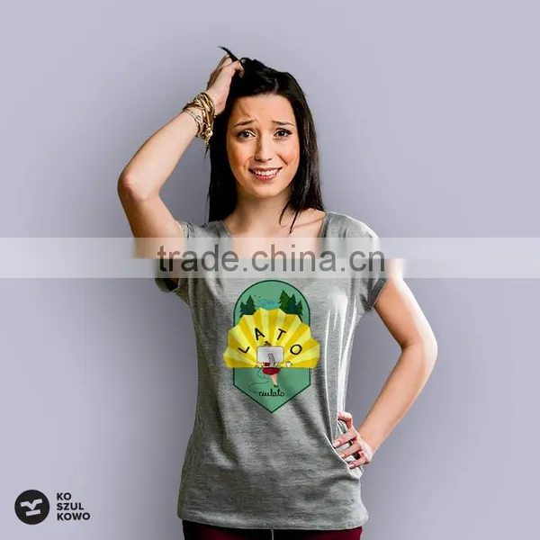 2016 Custom Female Design Women Tee T-shirt Print Logo DTG OEM Service Screenprint Transfer photo-2