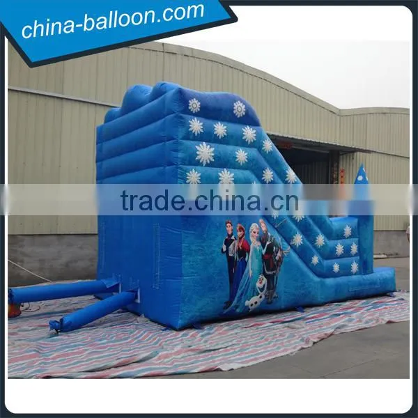 Blue Color Frozen Inflatable Slide / Snow World Inflatable Bouncer Slide Supplier's Choice photo-2