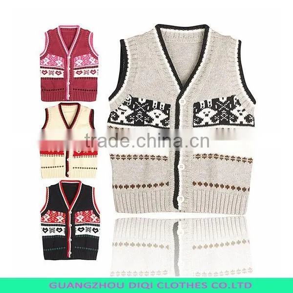 Boys Short Sleeve V-neck Diamond Pattern Vest,children Sweater Vest