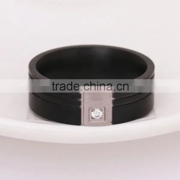 Wholesale 316L Stainless Steel Black Plating Stone Ring Designs For Men photo-2