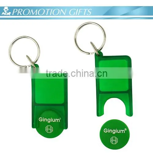Green Eco-friendly Recycled Plastic Token Coin Keyring photo-2