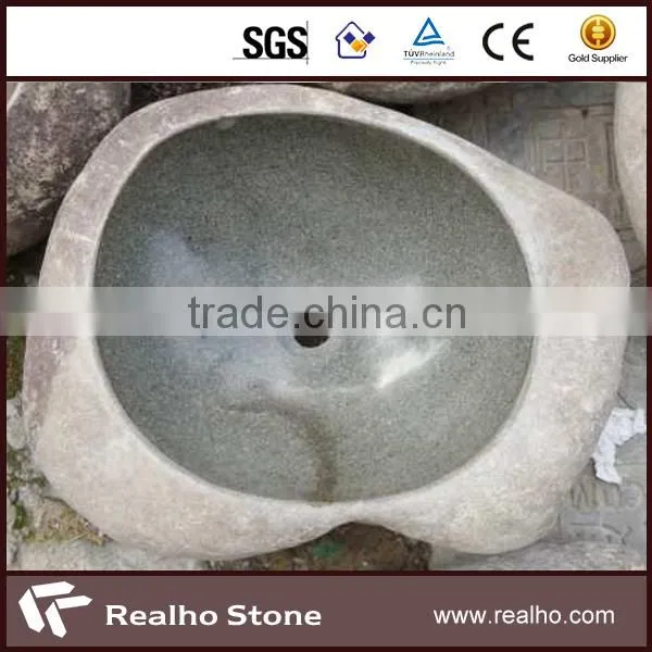 Natural Stone Grey Round Wash Basin for Bathroom photo-2