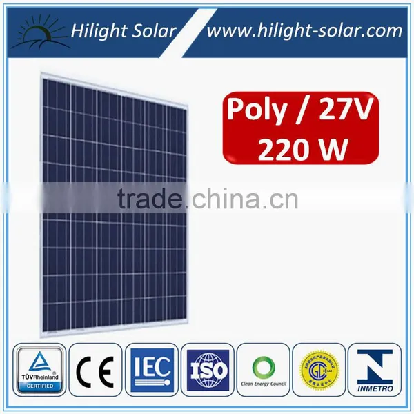 TUV IEC CE High Effiency 220Wp Poly Solar Panel