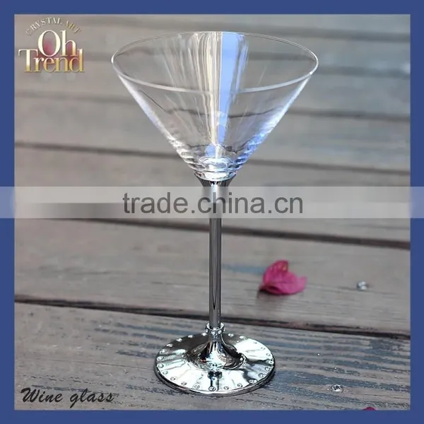 Delicate High Base Metal Handmade Whiskey Glass Cup Wendding photo-5