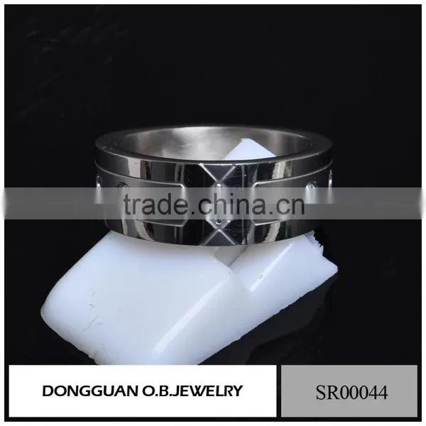 Stainless Steel Fashionn Stone Ring Designs for Men/316L Stainless Steel Ring With Black photo-5