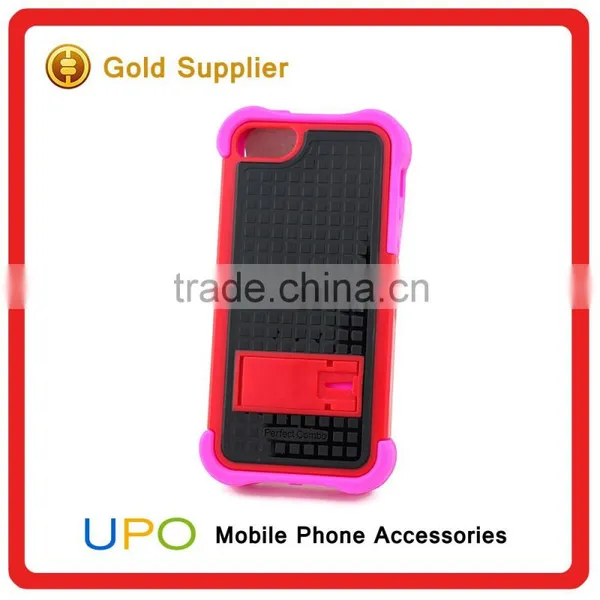 [UPO] High Quality Rubber Combo Armor Mobile Phone Cover Case for IPhone 5 With Kickstand photo-4
