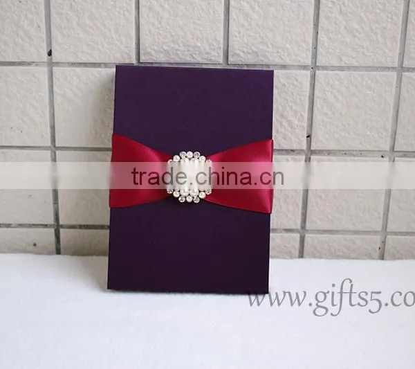 Gracefull Handmade Purple Wedding Invitation Gift Boxes photo-6
