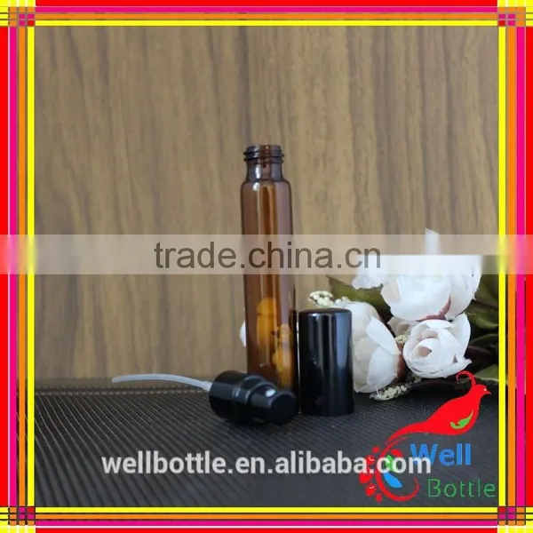 Amber Penicillin Bottle Long Thin Bottle With Black Spray Bottle Caps photo-4