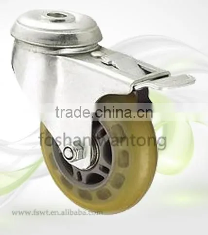 Threaded Stem All Size White Transparent PU Swivel Furniture Casters photo-2