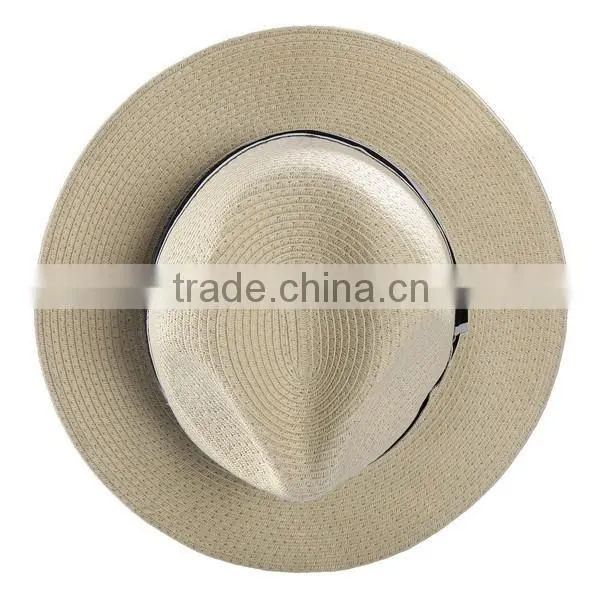 Black Ribbon Straw Fedora Hats, Fashion Panama Hats photo-4