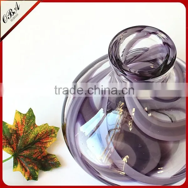 Creative European Style Small Clear Glass Vase / Murano Hand Blown Art Glass Vase For Wedding Centerpieces photo-6