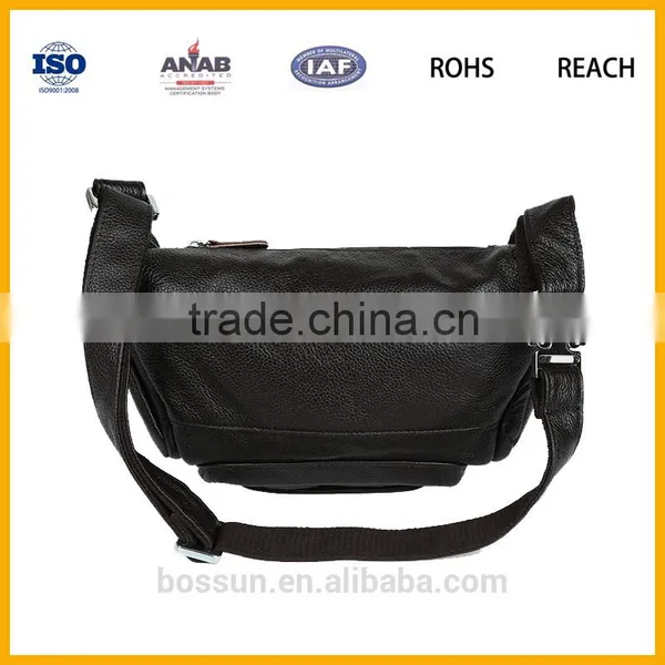 Black Men Genuine Leather Waist Bag High Quality Waterproof photo-3