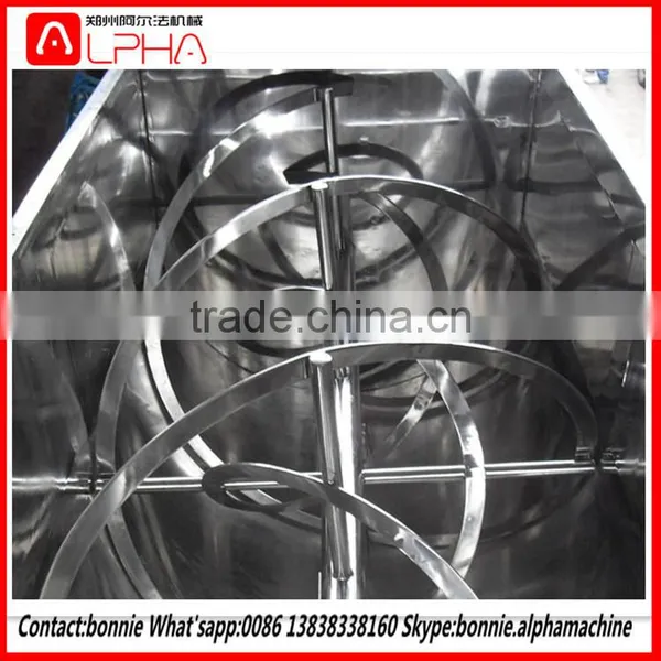 Feed Additive Ribbon Mill Mixer/dry Power Horizontal Animal Fodder Ribbon Blender photo-2