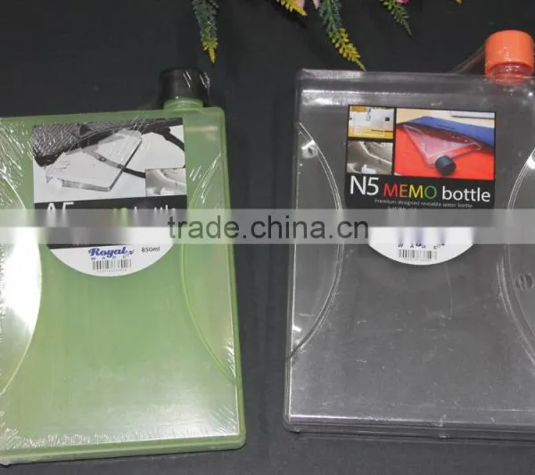 A5 850ml Flat Transparent Memo Plastic Water Bottle, N5 1000ml Flat Transparent Memo Water Bottle photo-6