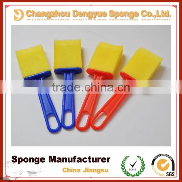 Plastic Wooden Handle Poly-brush Oil Painting Drawing Tools Artwork Stain Foam Roller Brush photo-6