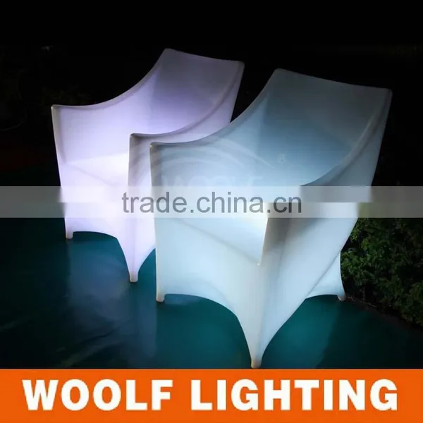 WOOLF WF-7190 Led Ktv Use Light Single Chair Sofa, Plastic Lit Led Furniture Sofa Chair photo-5