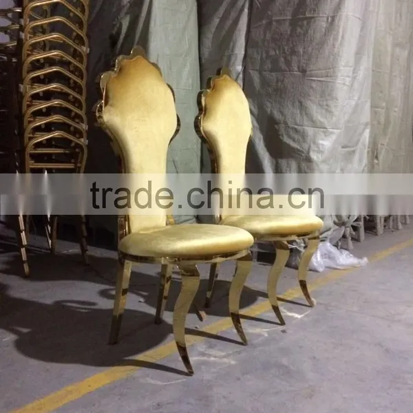 Gold Stainless Steel Stackable Chair photo-2
