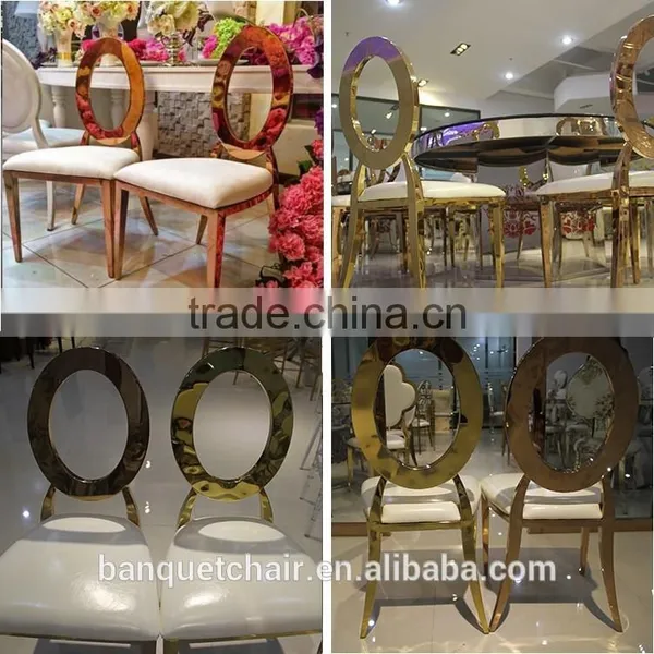 Fashion Stainless Steel O Back Dining Chair With PU Leather photo-4