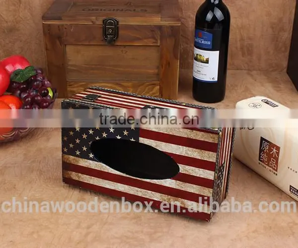 2015 USA Flag Wooden Tissue Box photo-4