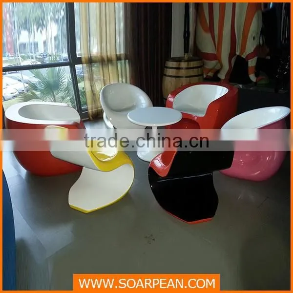 Multifunctional Shopping Mall Fiberglass Stool Chair With Flowerpot photo-5