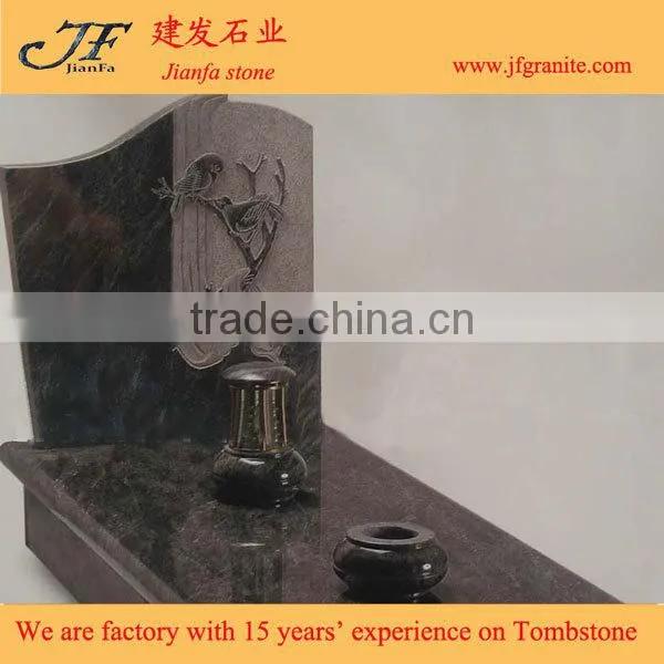 Western Style Large Absolute Black Granite Headstone For Sale photo-4