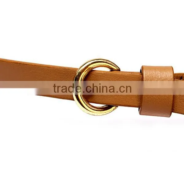 Wholesale Rivet Decorated Ring Buckle Girl Thin PU Waist Belt photo-5
