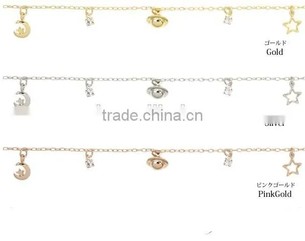 Gold Cross Tiny Zircon Charms Bracelet Multi Strand Colorful Thread Gold Chain Bracelet photo-3